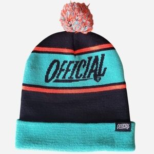Teal and Black Men's Beanie